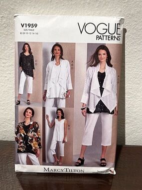 Vogue pattern V1959 Marcy Tilton Jacket/ Tunics/Pull-on Slacks Size 8-16